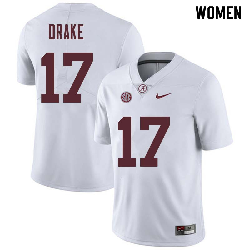 Alabama Crimson Tide Women's Kenyan Drake #17 White NCAA Nike Authentic Stitched College Football Jersey QC16H47JK